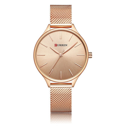 Curren 9024 Casual Steel Strap Waterproof Women Quartz Watch, Rose Shell Black Surface, Gold Shell Gold Surface, Gold Shell White Surface, Rose Shell Rose Surface, Rose Shell White Surface, White Shell White Surface