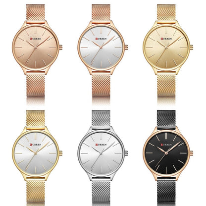 Curren 9024 Casual Steel Strap Waterproof Women Quartz Watch, Rose Shell Black Surface, Gold Shell Gold Surface, Gold Shell White Surface, Rose Shell Rose Surface, Rose Shell White Surface, White Shell White Surface