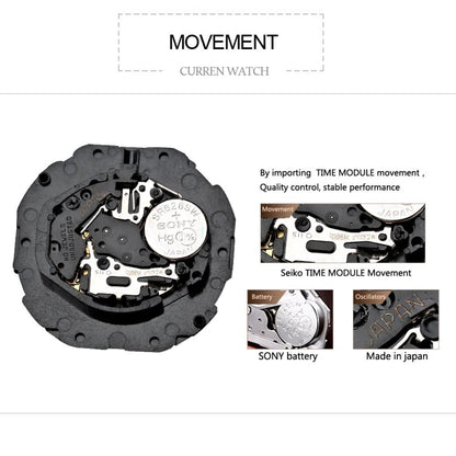 Curren 9024 Casual Steel Strap Waterproof Women Quartz Watch, Rose Shell Black Surface, Gold Shell Gold Surface, Gold Shell White Surface, Rose Shell Rose Surface, Rose Shell White Surface, White Shell White Surface