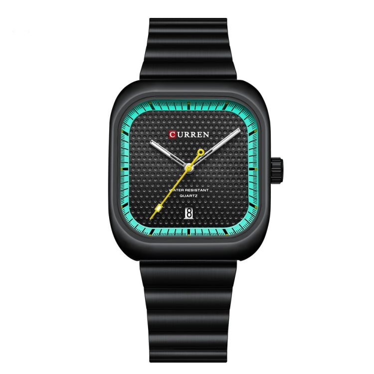 Curren 8460 Casual Steel Strap Square Men Quartz Watch, Black Shell Black, Black Shell Blue, White Shell Black, White Shell White, White Shell Green, White Shell Blue