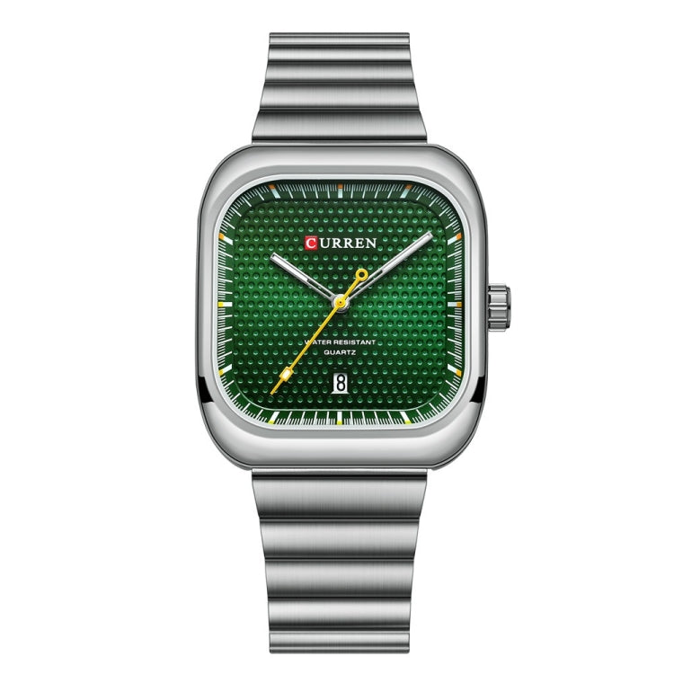 Curren 8460 Casual Steel Strap Square Men Quartz Watch, Black Shell Black, Black Shell Blue, White Shell Black, White Shell White, White Shell Green, White Shell Blue