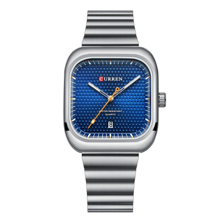 Curren 8460 Casual Steel Strap Square Men Quartz Watch, Black Shell Black, Black Shell Blue, White Shell Black, White Shell White, White Shell Green, White Shell Blue