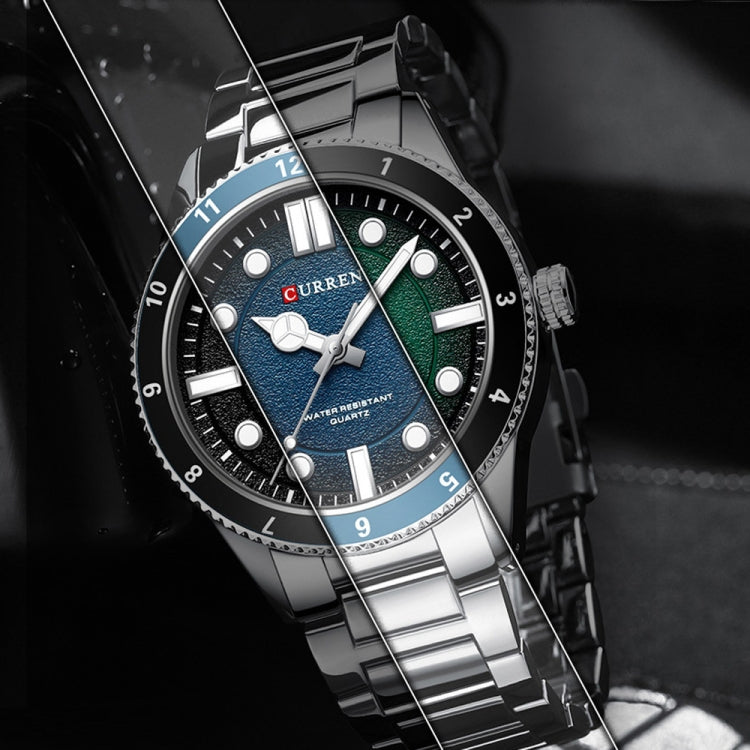 Curren 8450 Business Sports Steel Strap Men Quartz Watch, White Shell Black, White Shell Blue, White Shell Green, Black Shell Black