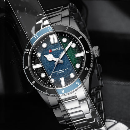Curren 8450 Business Sports Steel Strap Men Quartz Watch, White Shell Black, White Shell Blue, White Shell Green, Black Shell Black