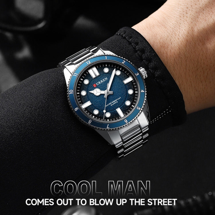 Curren 8450 Business Sports Steel Strap Men Quartz Watch, White Shell Black, White Shell Blue, White Shell Green, Black Shell Black
