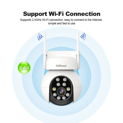 SriHome SH052 Wifi 5MP Wireless PTZ IP AI Auto Tracking Sound&Light Alarm Starlight Color Night Vision Outdoors Surveillance Camera, EU, US, UK, AU