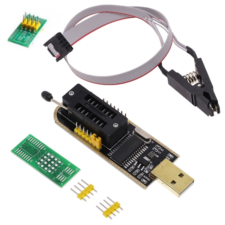 Programmer Module USB Motherboard Routing Liquid Crystals Disassembly Free SOP8 Test Tool, CH341A, Test Clip With 1 Board+CH341A, Test Clip With 2 Board+CH341A