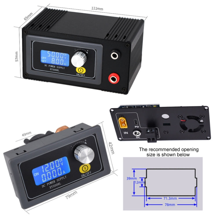 50V 8A DC Numerical Control Lithium Battery Step-Down Power Supply, XY5008L, XY5008L With Case