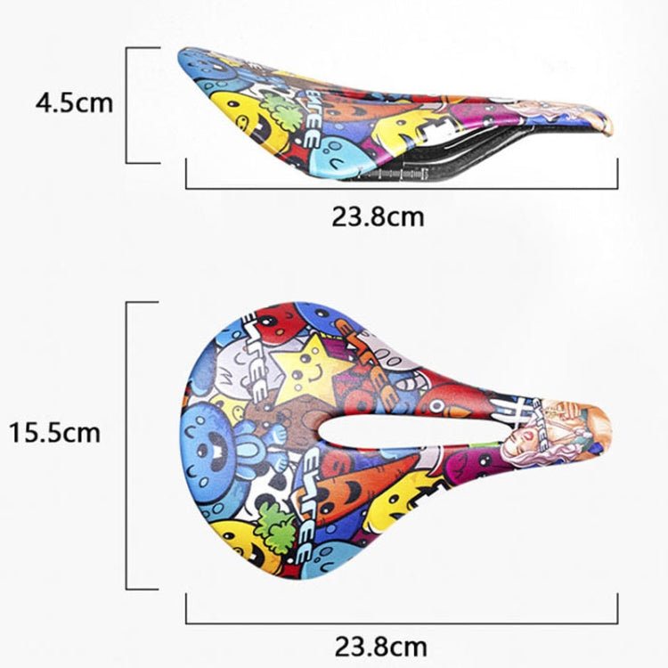 ENLEE E-ZD412 Bicycle Carbon Fiber Cushion Outdoor Riding Mountain Bike Saddle, Skull, Camouflage, Devil