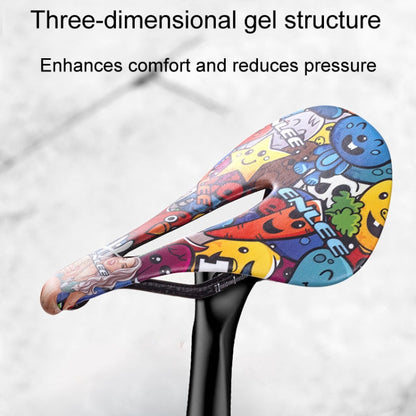 ENLEE E-ZD412 Bicycle Carbon Fiber Cushion Outdoor Riding Mountain Bike Saddle, Skull, Camouflage, Devil