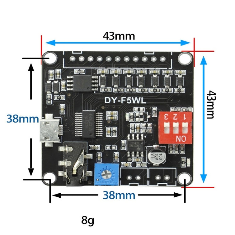 5W MP3 Voice Playback Control 32M Storage Custom Audio Module, F5WL