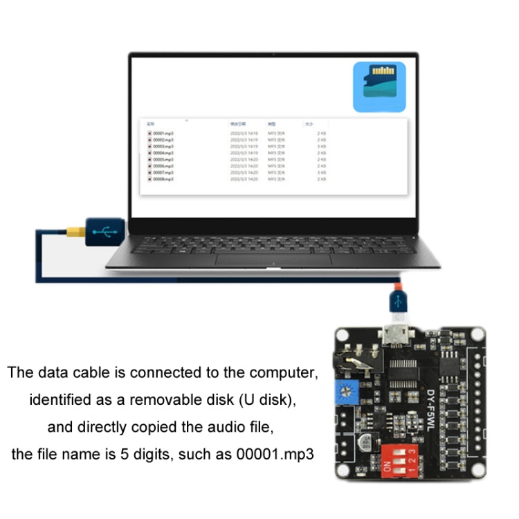 5W MP3 Voice Playback Control 32M Storage Custom Audio Module, F5WL