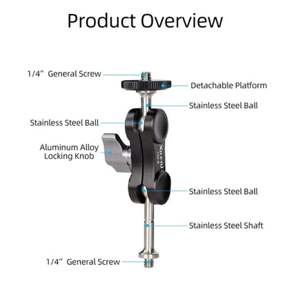 XILETU  TM Series Magic Arm With Dual Ballhead Camera Video Monitor Mount Adapter, TM-2, TM-3, TM-4, TM-5
