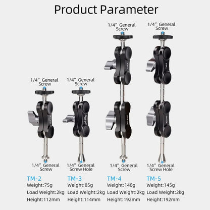 XILETU  TM Series Magic Arm With Dual Ballhead Camera Video Monitor Mount Adapter, TM-2, TM-3, TM-4, TM-5