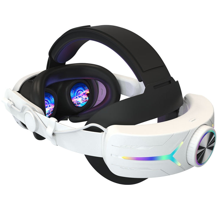 For Meta Quest 3 USB Rechargeable RGB Lighting Effect Adjustable Foldable Headset, For Meta Quest 3 (Black), For Meta Quest 3 (Elite), For Meta Quest 3 (White)