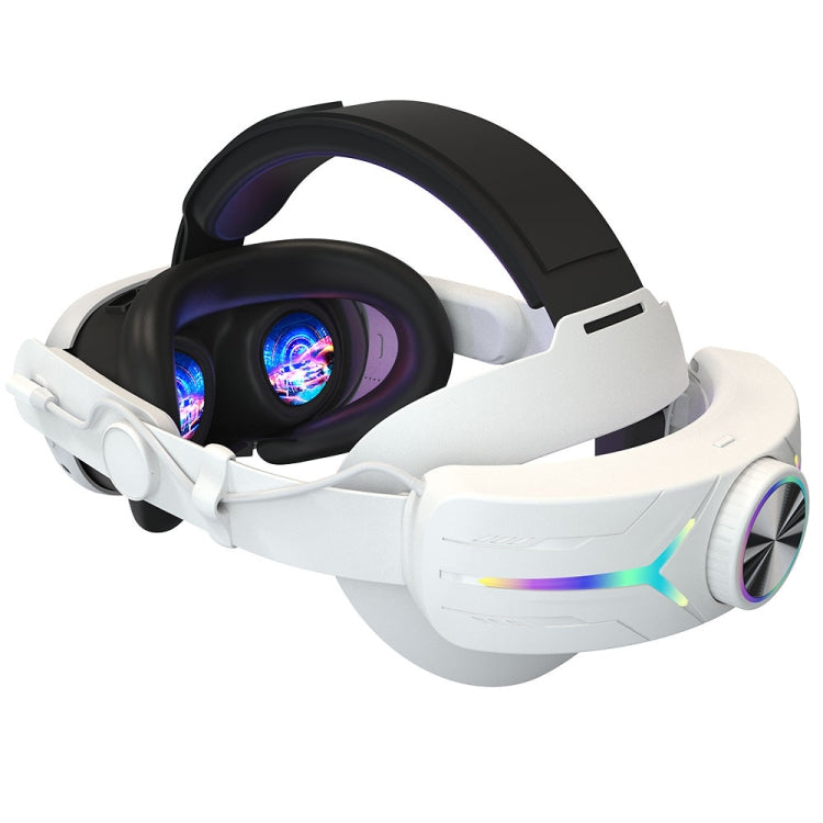 For Meta Quest 3 USB Rechargeable RGB Lighting Effect Adjustable Foldable Headset, For Meta Quest 3 (Black), For Meta Quest 3 (Elite), For Meta Quest 3 (White)