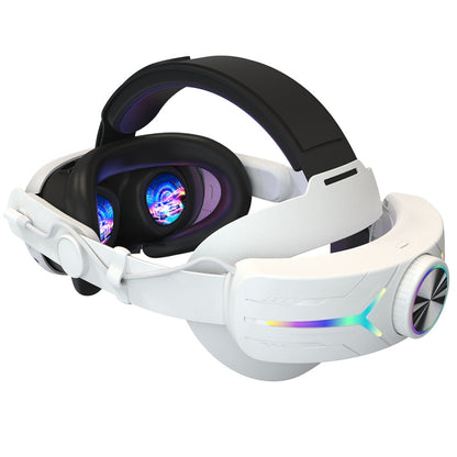 For Meta Quest 3 USB Rechargeable RGB Lighting Effect Adjustable Foldable Headset, For Meta Quest 3 (Black), For Meta Quest 3 (Elite), For Meta Quest 3 (White)