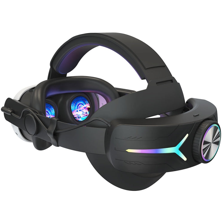For Meta Quest 3 USB Rechargeable RGB Lighting Effect Adjustable Foldable Headset, For Meta Quest 3 (Black), For Meta Quest 3 (Elite), For Meta Quest 3 (White)