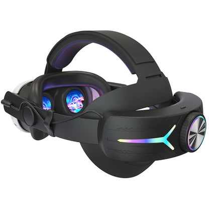For Meta Quest 3 USB Rechargeable RGB Lighting Effect Adjustable Foldable Headset, For Meta Quest 3 (Black), For Meta Quest 3 (Elite), For Meta Quest 3 (White)