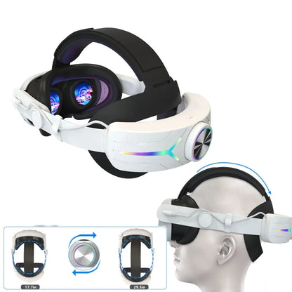 For Meta Quest 3 USB Rechargeable RGB Lighting Effect Adjustable Foldable Headset, For Meta Quest 3 (Black), For Meta Quest 3 (Elite), For Meta Quest 3 (White)