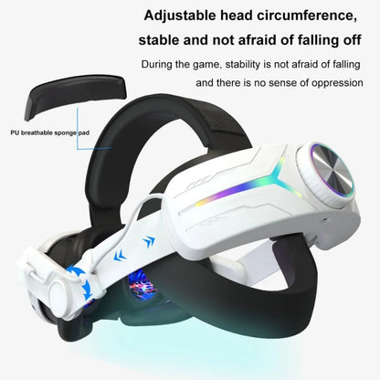 For Meta Quest 3 USB Rechargeable RGB Lighting Effect Adjustable Foldable Headset, For Meta Quest 3 (Black), For Meta Quest 3 (Elite), For Meta Quest 3 (White)