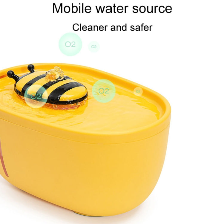 2L Bee Pet Water Dispenser Cats Intelligent Circulating Filtered Water Dryer, USB Direct Plug