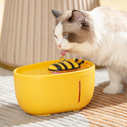 2L Bee Pet Water Dispenser Cats Intelligent Circulating Filtered Water Dryer, USB Direct Plug