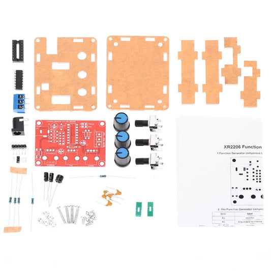 XR2206 High Precision Signal Generator DIY Kit Sine Triangle Square Waves 1Hz-1MHz Frequency Range, Parts, Welding