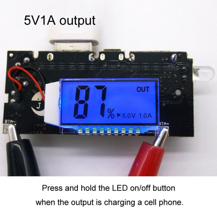 Dual USB18650 Battery Charger Module Mobile Power Boost DIY Li-Ion Battery Digital Display Charging Motherboard, 5V 1A 2.1A Charging Port