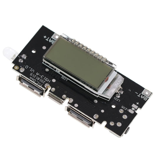 Dual USB18650 Battery Charger Module Mobile Power Boost DIY Li-Ion Battery Digital Display Charging Motherboard, 5V 1A 2.1A Charging Port