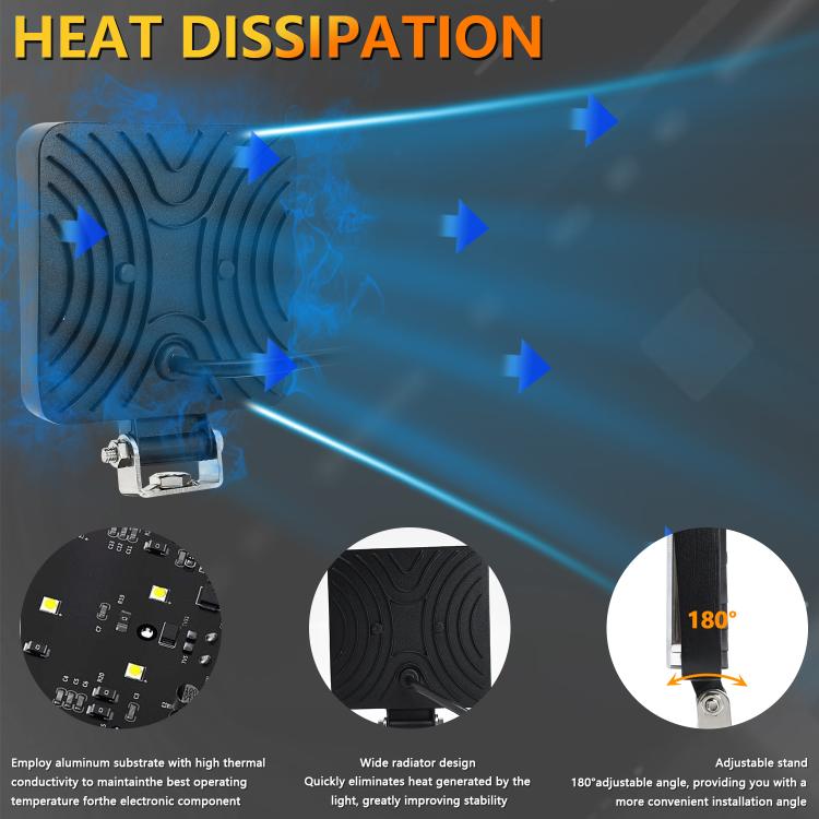 4 Inch Square Mixed Light Double-Circle Angel Eye Work Light, D0103