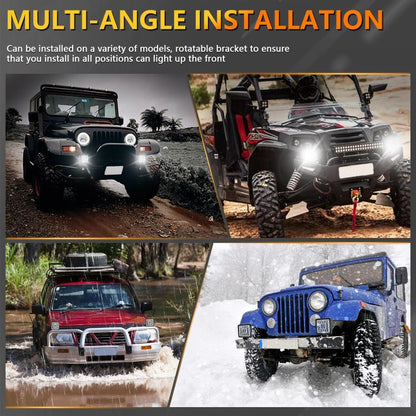 4 Inch Square Mixed Light Double-Circle Angel Eye Work Light, D0103