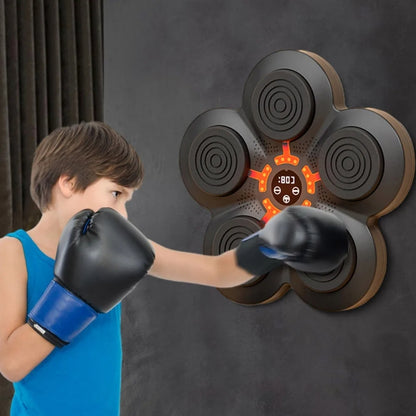 LED Light Smart Bluetooth Music Boxing Machine Home Punch-free Wall-mounted Electronic Boxer, without Glove, with Kids Gloves, with Adult Gloves