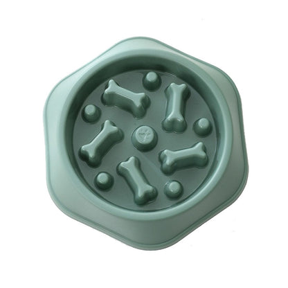 Bone Shape Dog Slow Food Bowl Dog Food Pot Pet Feeder