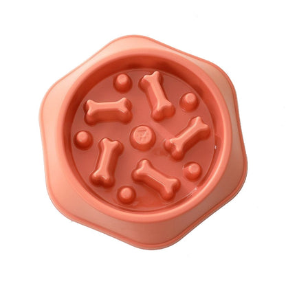Bone Shape Dog Slow Food Bowl Dog Food Pot Pet Feeder