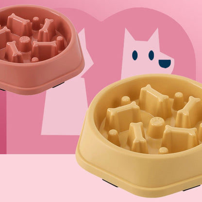 Bone Shape Dog Slow Food Bowl Dog Food Pot Pet Feeder