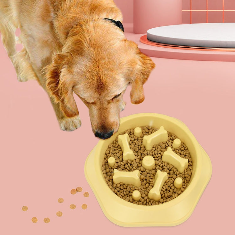 Bone Shape Dog Slow Food Bowl Dog Food Pot Pet Feeder
