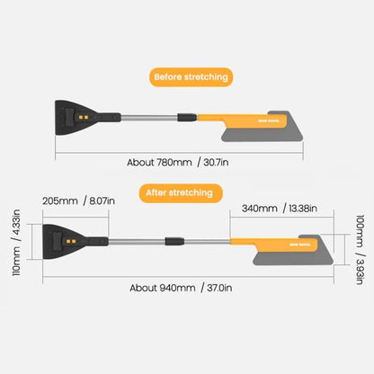 Car Multifunctional Telescopic Snow Shovel Glass Defrost De-icing Brush Winter Cleaning Tools, Ordinary, Light Model