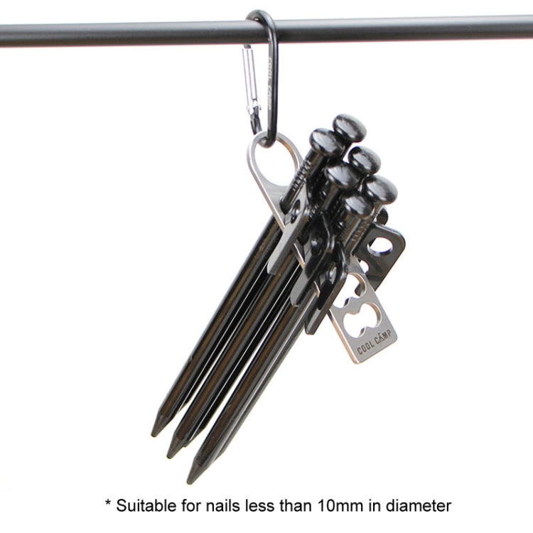 COOLCAMP CF-A207 Outdoor Camping Tent Peg Organizer Portable Stainless Steel Camping Peg Shelf, 28x105mm