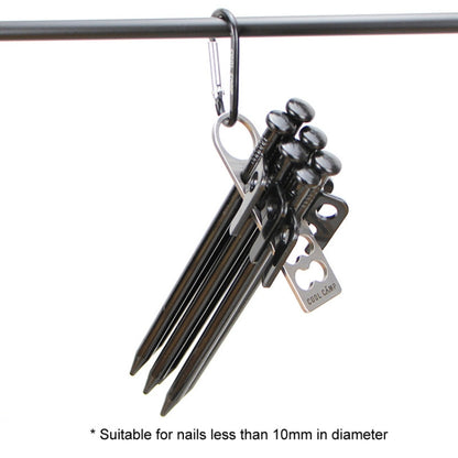 COOLCAMP CF-A207 Outdoor Camping Tent Peg Organizer Portable Stainless Steel Camping Peg Shelf, 28x105mm