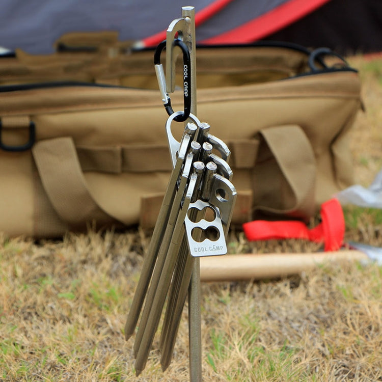 COOLCAMP CF-A207 Outdoor Camping Tent Peg Organizer Portable Stainless Steel Camping Peg Shelf, 28x105mm
