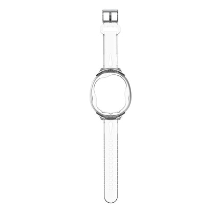 For Tamagotchi UNI (2023) Pet Game Machine Silicone Integrated Watch Strap Protective Case, Transparent Blue, Transparent, Transparent Pink
