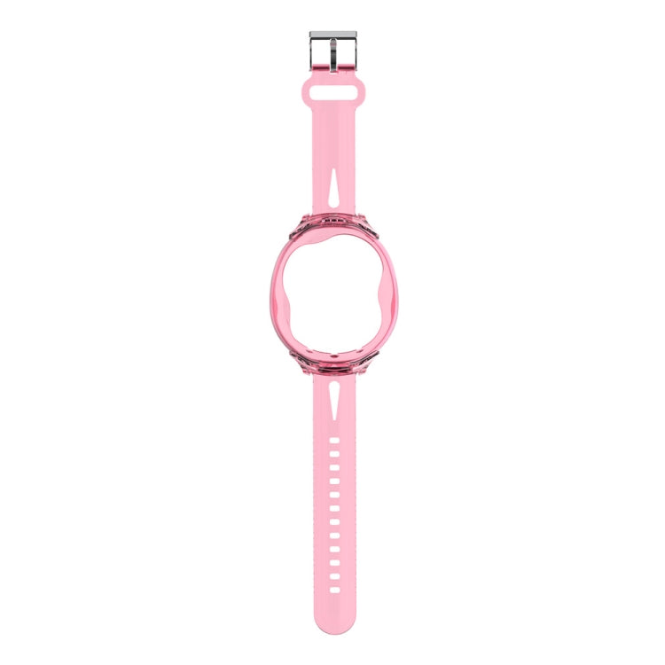 For Tamagotchi UNI (2023) Pet Game Machine Silicone Integrated Watch Strap Protective Case, Transparent Blue, Transparent, Transparent Pink