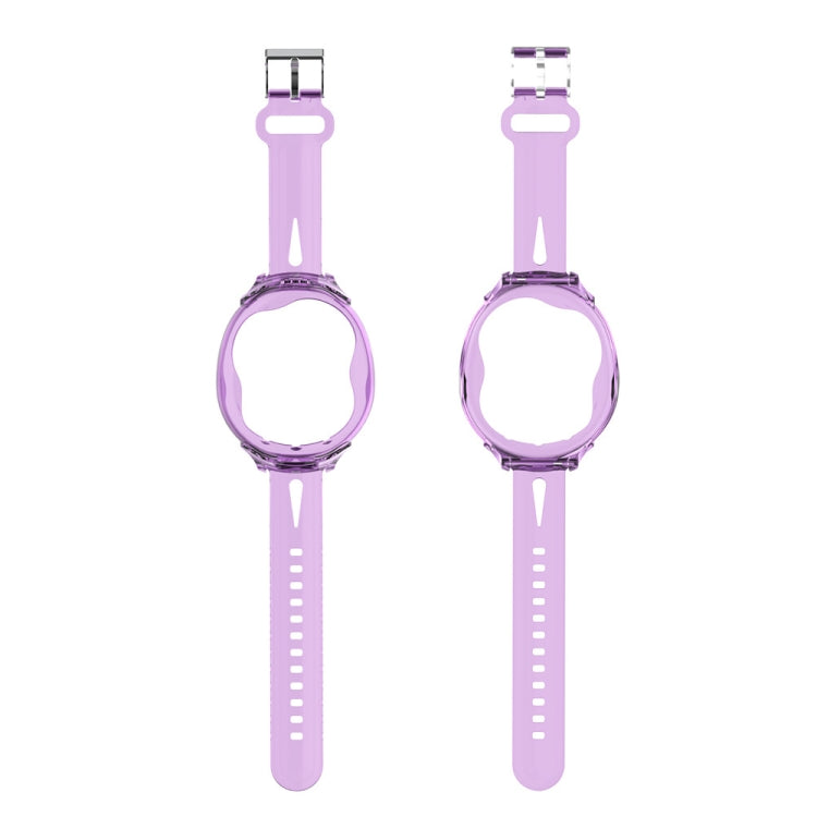 For Tamagotchi UNI (2023) Pet Game Machine Silicone Integrated Watch Strap Protective Case, Transparent Blue, Transparent, Transparent Pink