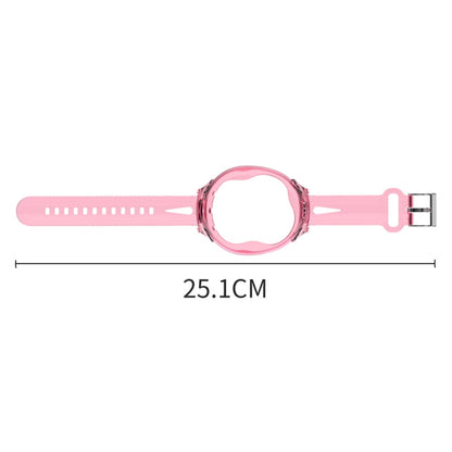 For Tamagotchi UNI (2023) Pet Game Machine Silicone Integrated Watch Strap Protective Case, Transparent Blue, Transparent, Transparent Pink