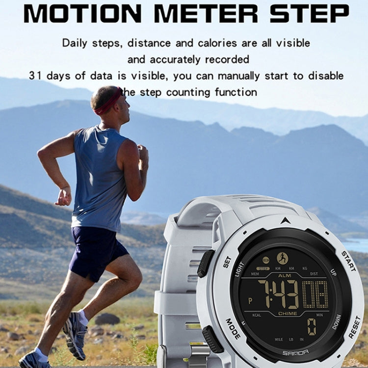 SANDA 2145 Calorie Pedometer Alarm Clock Waterproof Multifunctional Hiking Sports Shockproof Smart Watch