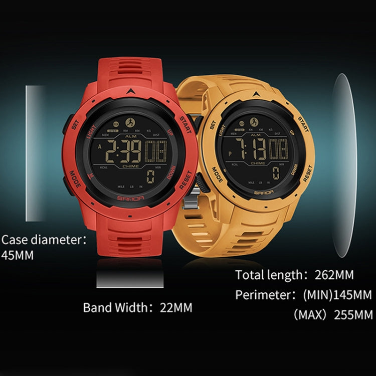 SANDA 2145 Calorie Pedometer Alarm Clock Waterproof Multifunctional Hiking Sports Shockproof Smart Watch