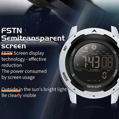 SANDA 2145 Calorie Pedometer Alarm Clock Waterproof Multifunctional Hiking Sports Shockproof Smart Watch
