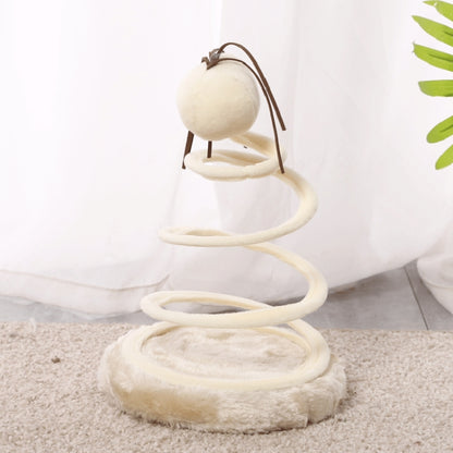 Cute Pet Cats Toys Supplies Spiral Wire Spring Fabric Round Cats Scratching Toys