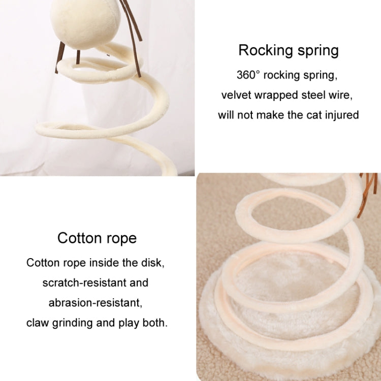 Cute Pet Cats Toys Supplies Spiral Wire Spring Fabric Round Cats Scratching Toys